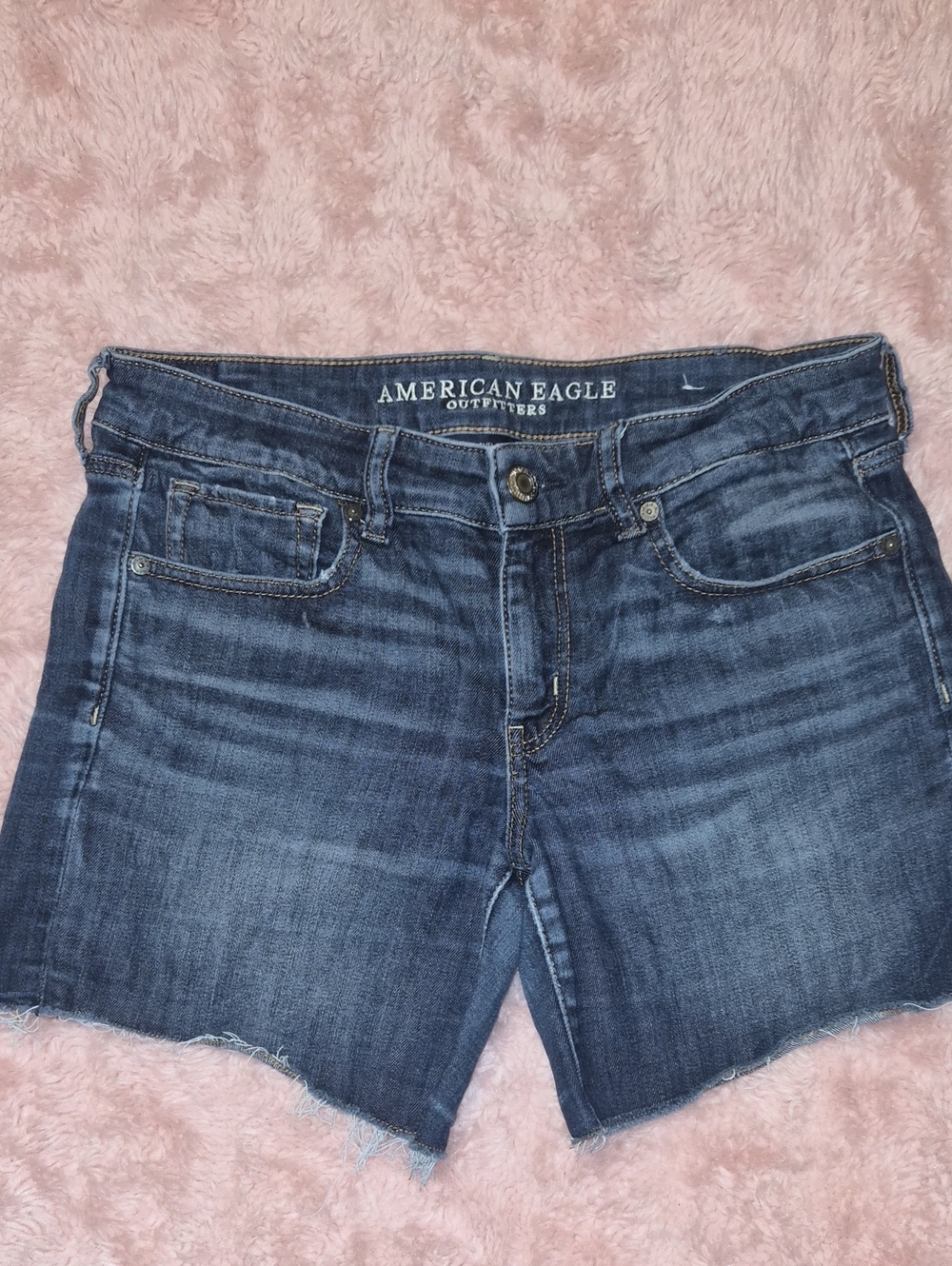 American Eagle Outfitters Blue Washed Denim Cutoff Shorts